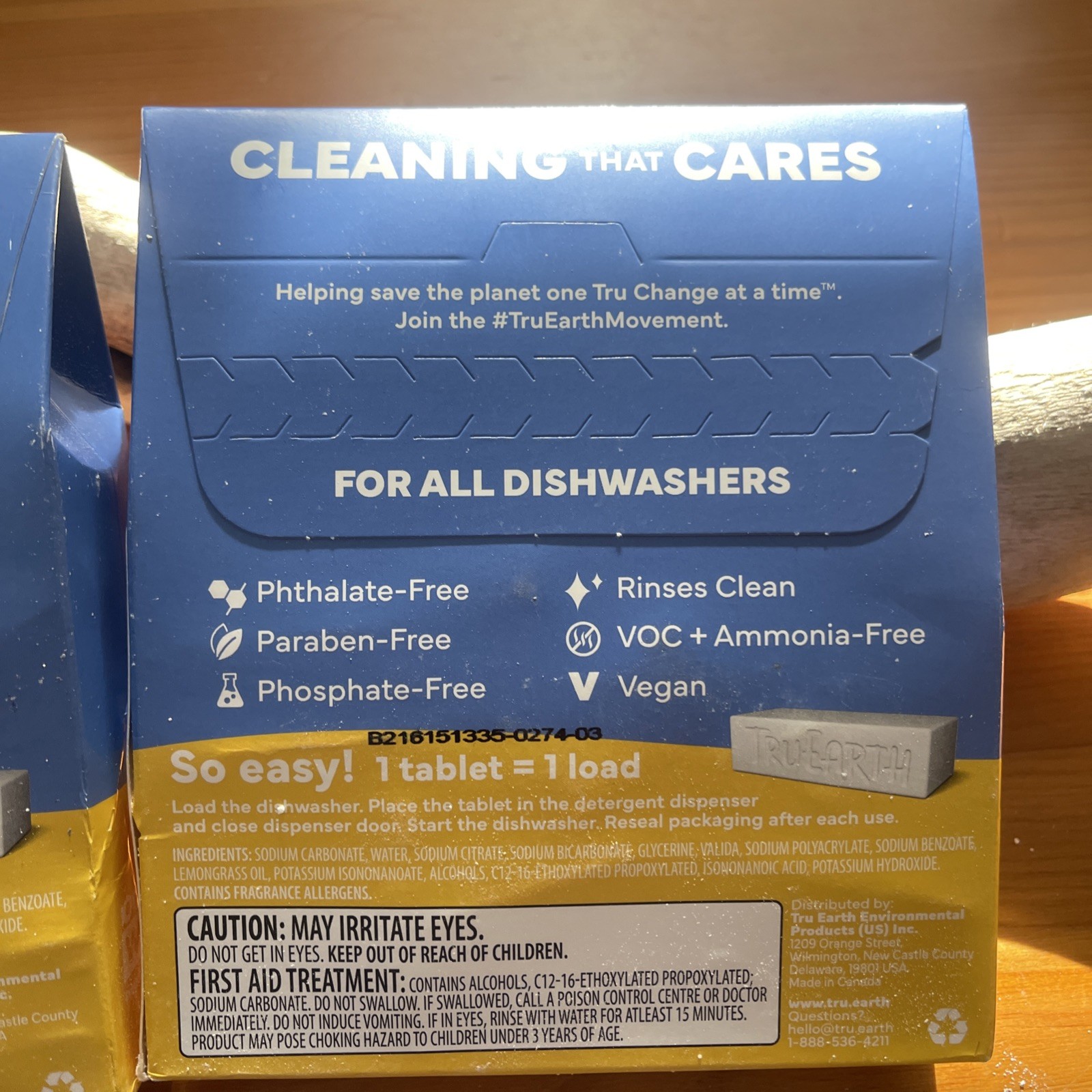 Tru Earth Dishwasher Detergent Tablets Lemon Scent 40 Tablets Cuts Grease X(2)