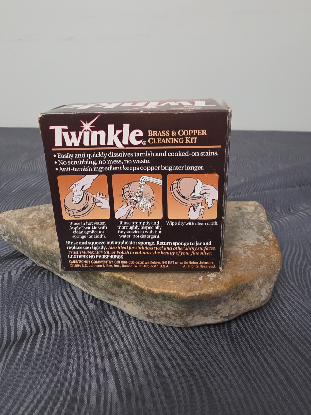 Vintage Twinkle Brass & Copper Cleaning Kit Box – Retro Kitchen Display Or Prop