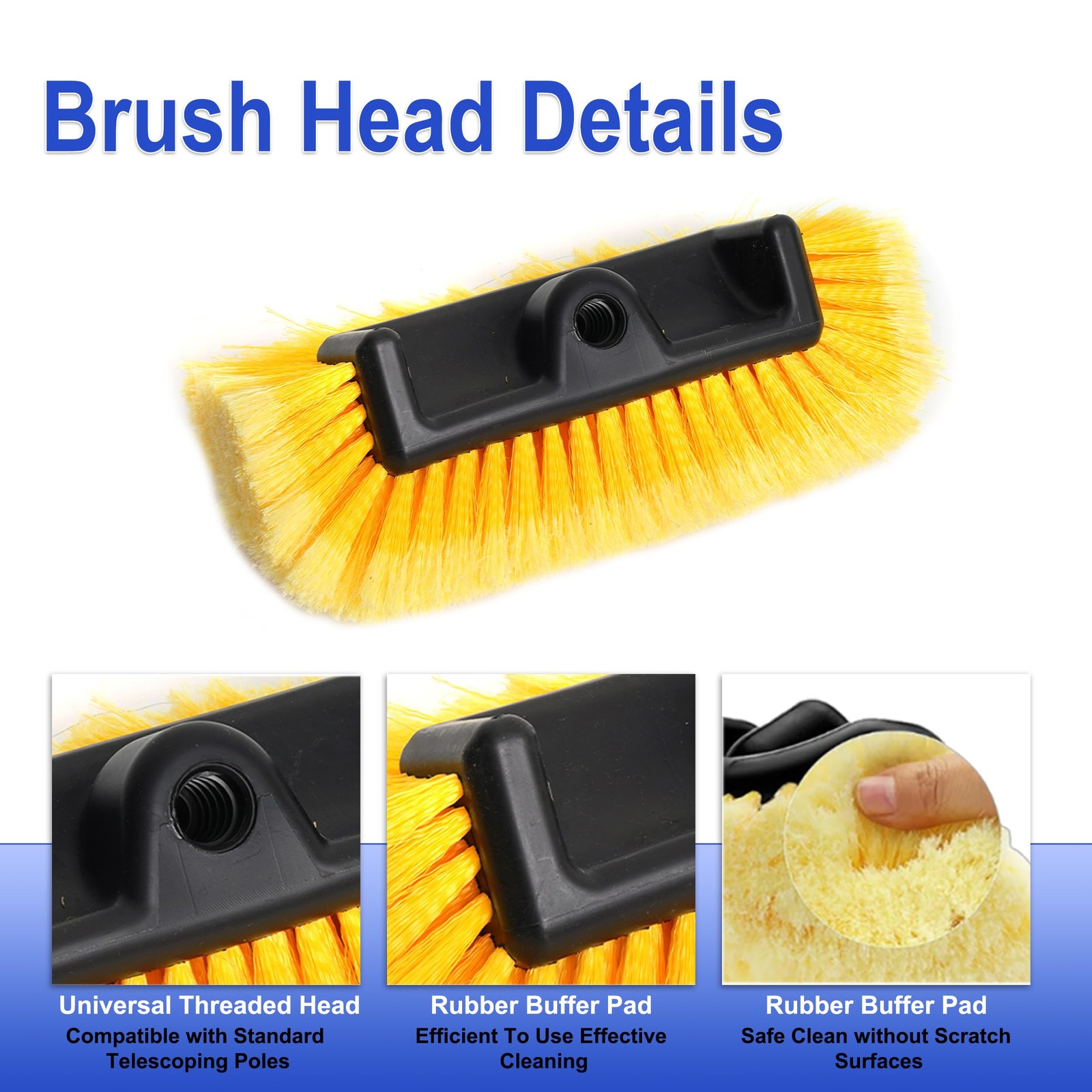 18FT Telescoping Car Wash Brush Soft Bristles for Cleaning Vehicles & Surfaces