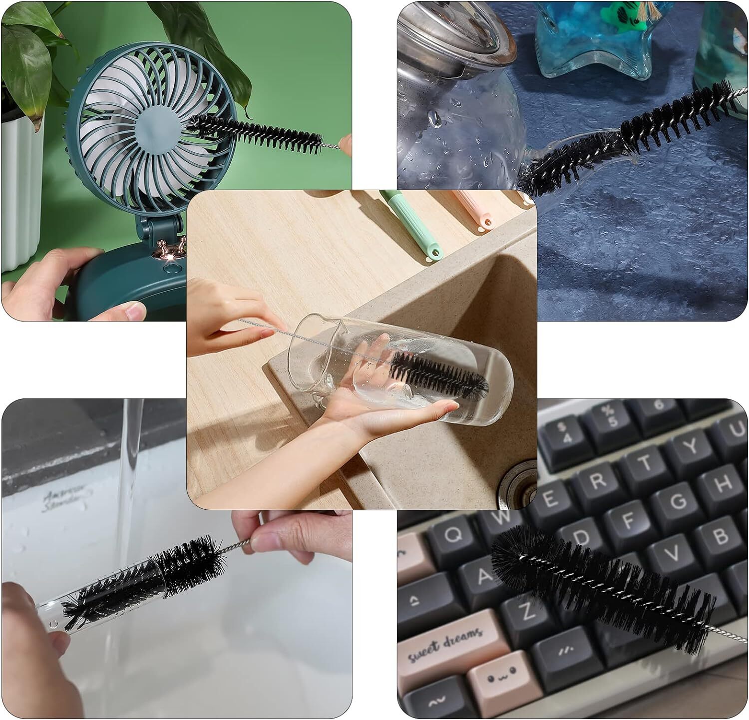 Bottle Cleaner Brushes Set Pipe Bong Cleaner Glass Tube Cleaning Brush Household