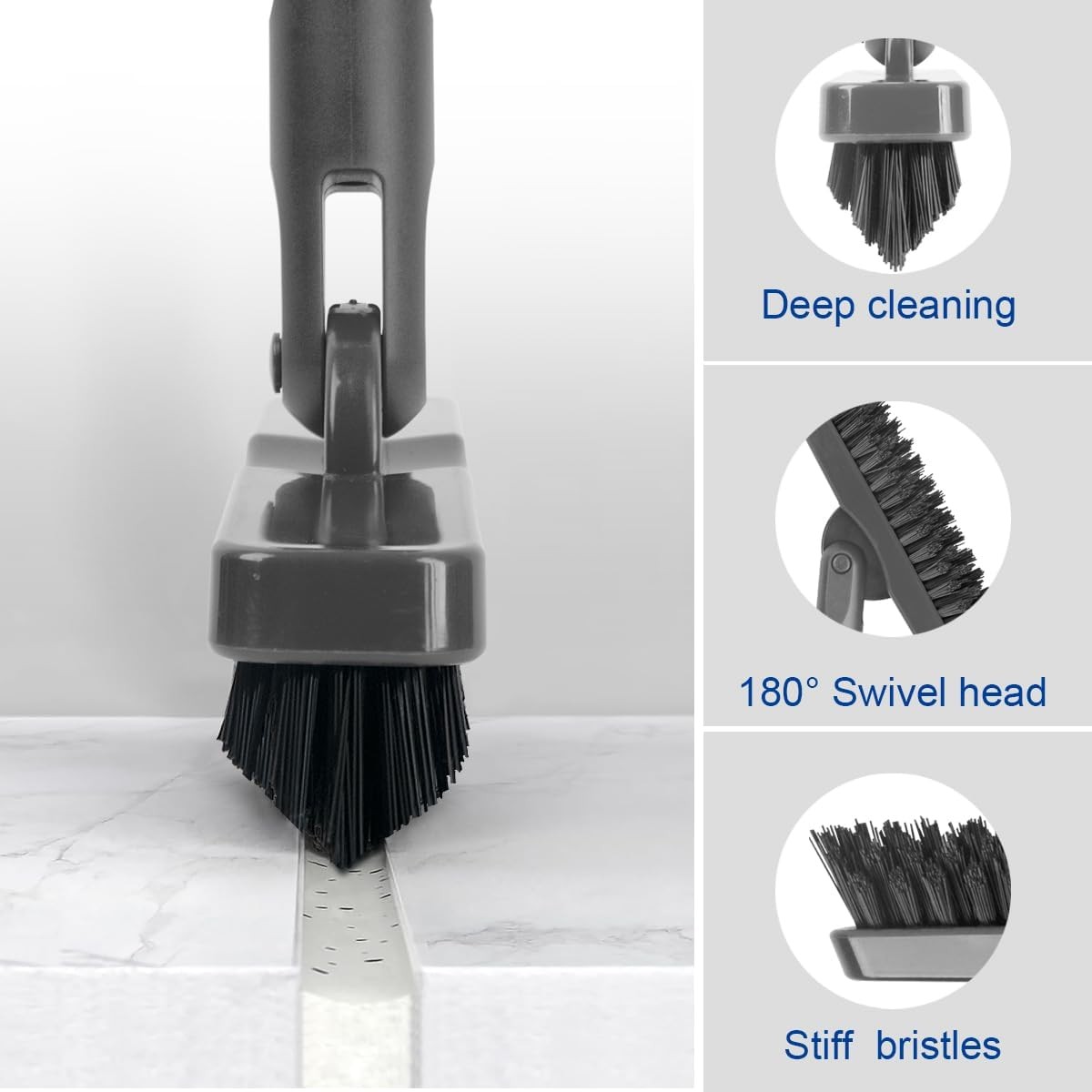 Heavy Duty Long Handle Scrub Brush, Tile Scrub Brush with Long Handle Stif