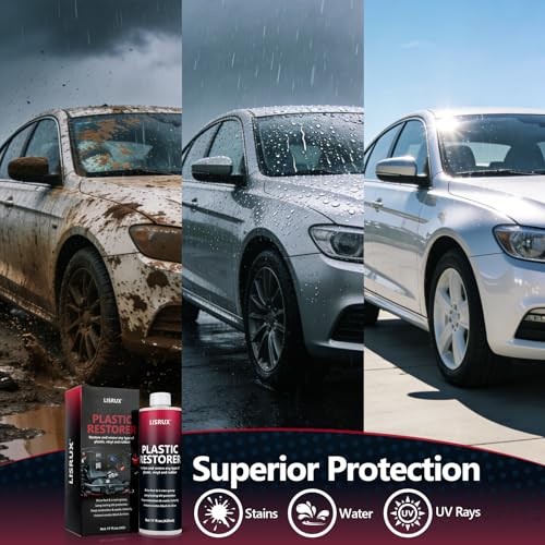 Plastic Restorer for Cars, Black Trim Restorer – Restores Faded Plastic,