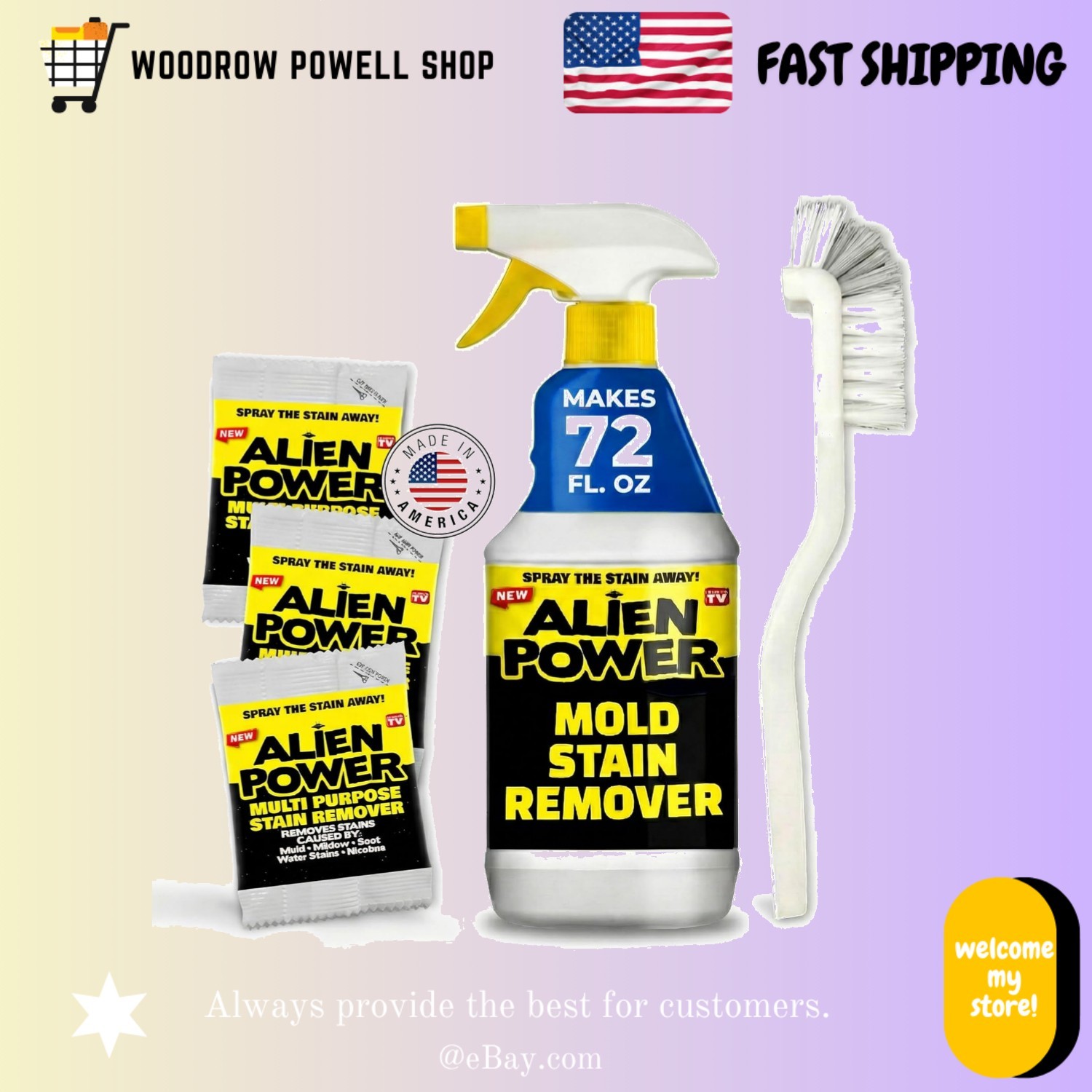 72 Fl Oz Alien Power Instant Spray – Multi-Purpose Mold & Mildew Remover 3-Pack
