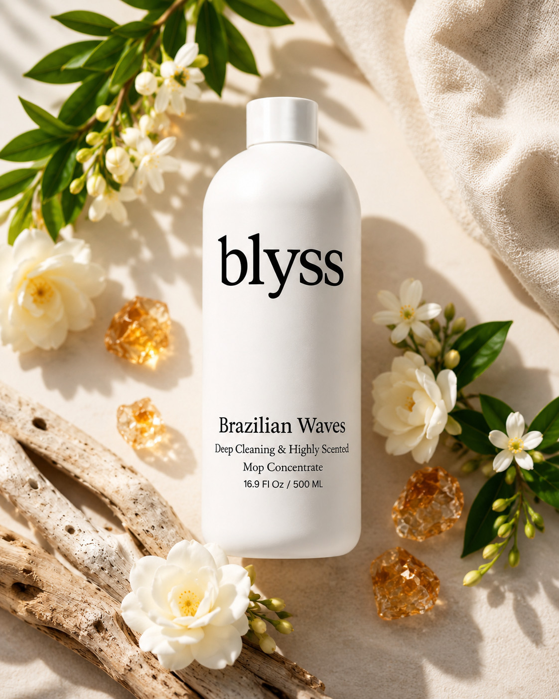 Blyss Brazilian Waves Mop Soap Concentrate 16.9 oz 500ml Hard Floor Cleaner