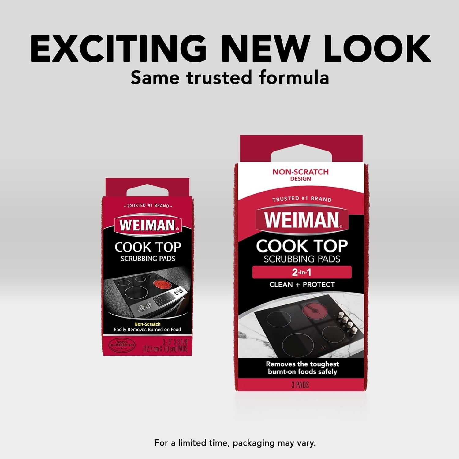 Weiman 3 Count Cook Top Scrubbing Pads – Safe Stain Remover for Porcelain