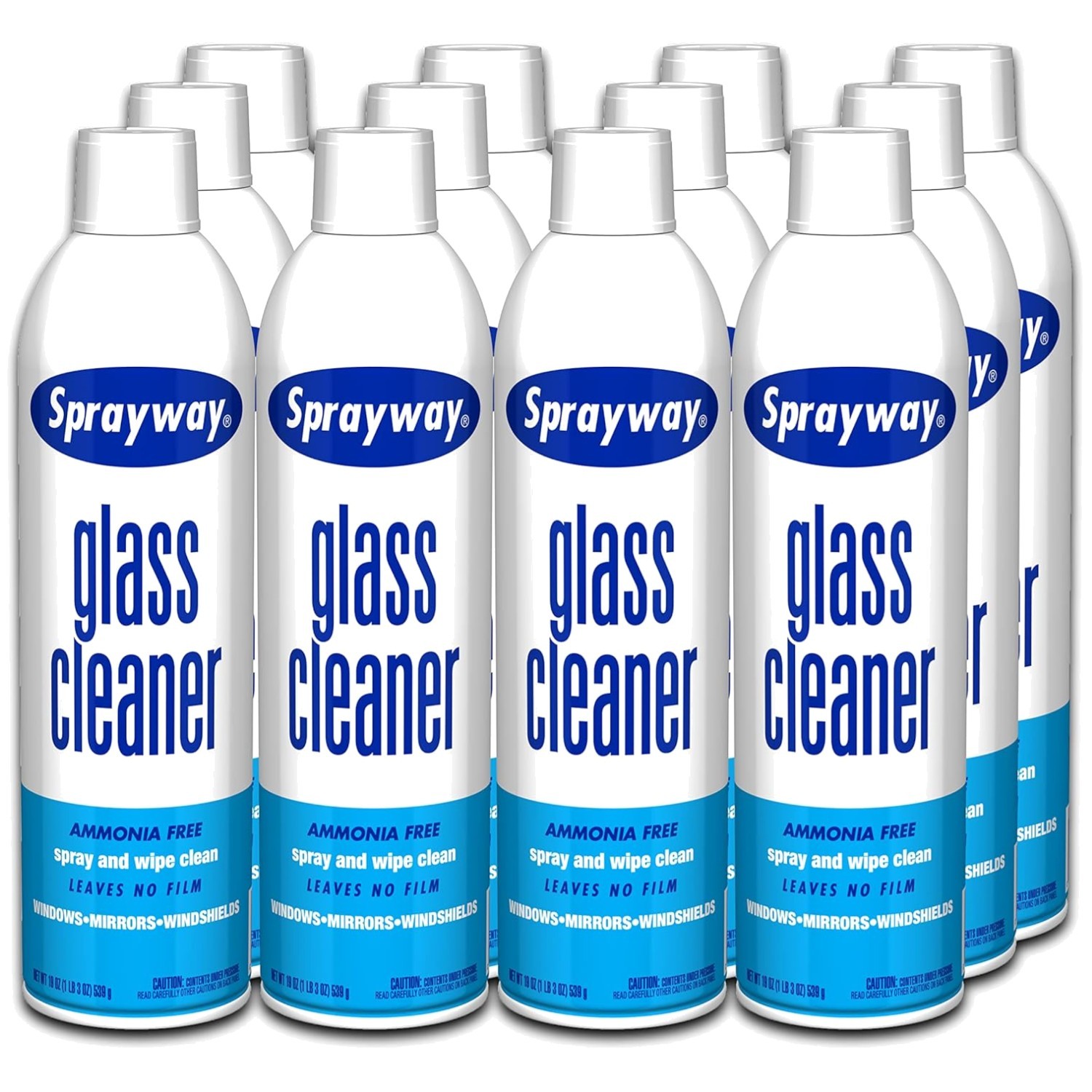 12 Pack Glass Cleaner Foaming Spray 19oz.