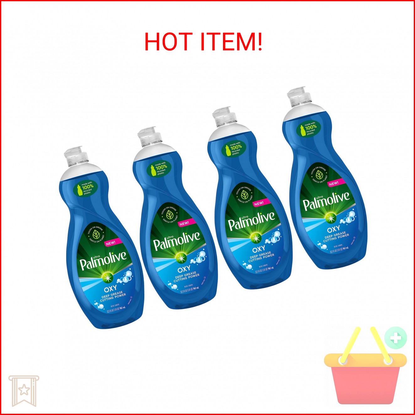 Palmolive Ultra Dishwashing Liquid Dish Soap, Oxy Power Degreaser – 32.5 Fl Oz (