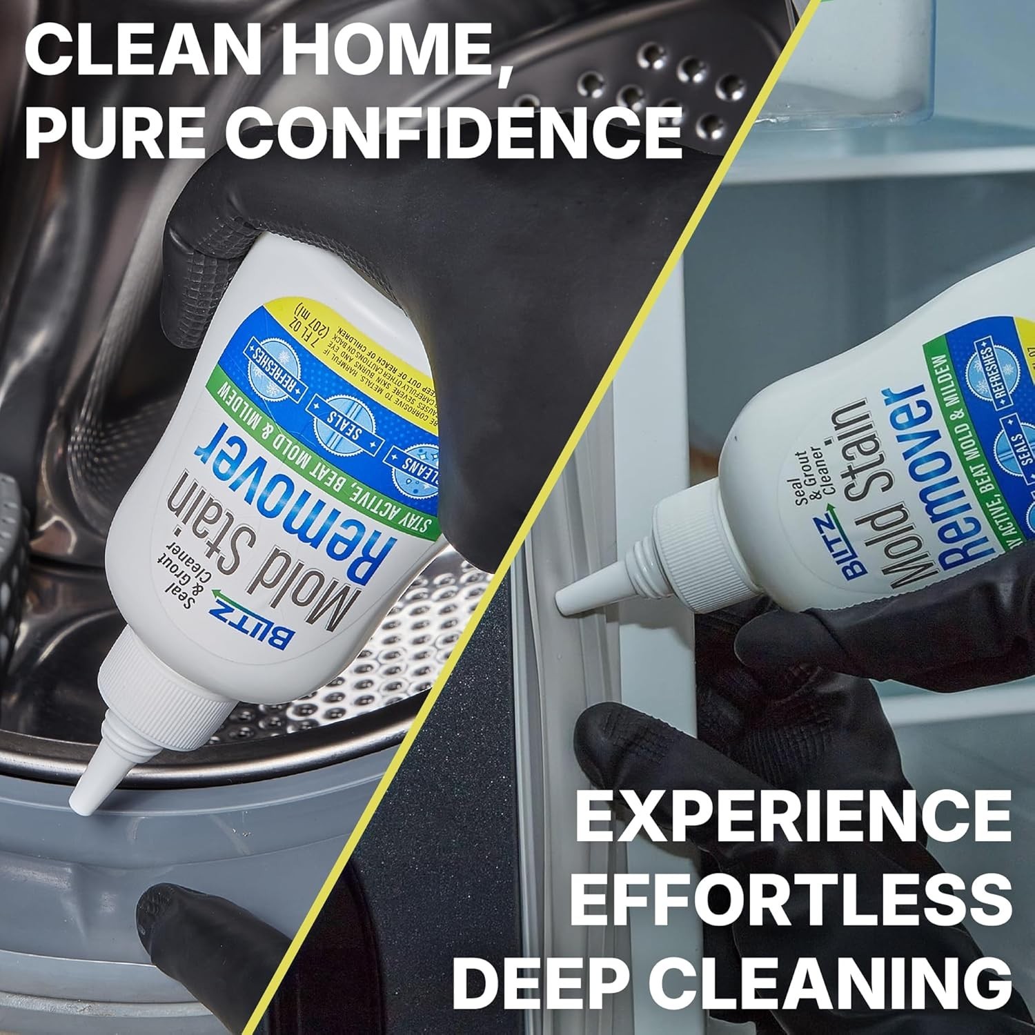 Mold Stain Remover Power Gel Cleaner for Front Loader Washing Machine Seal 7oz
