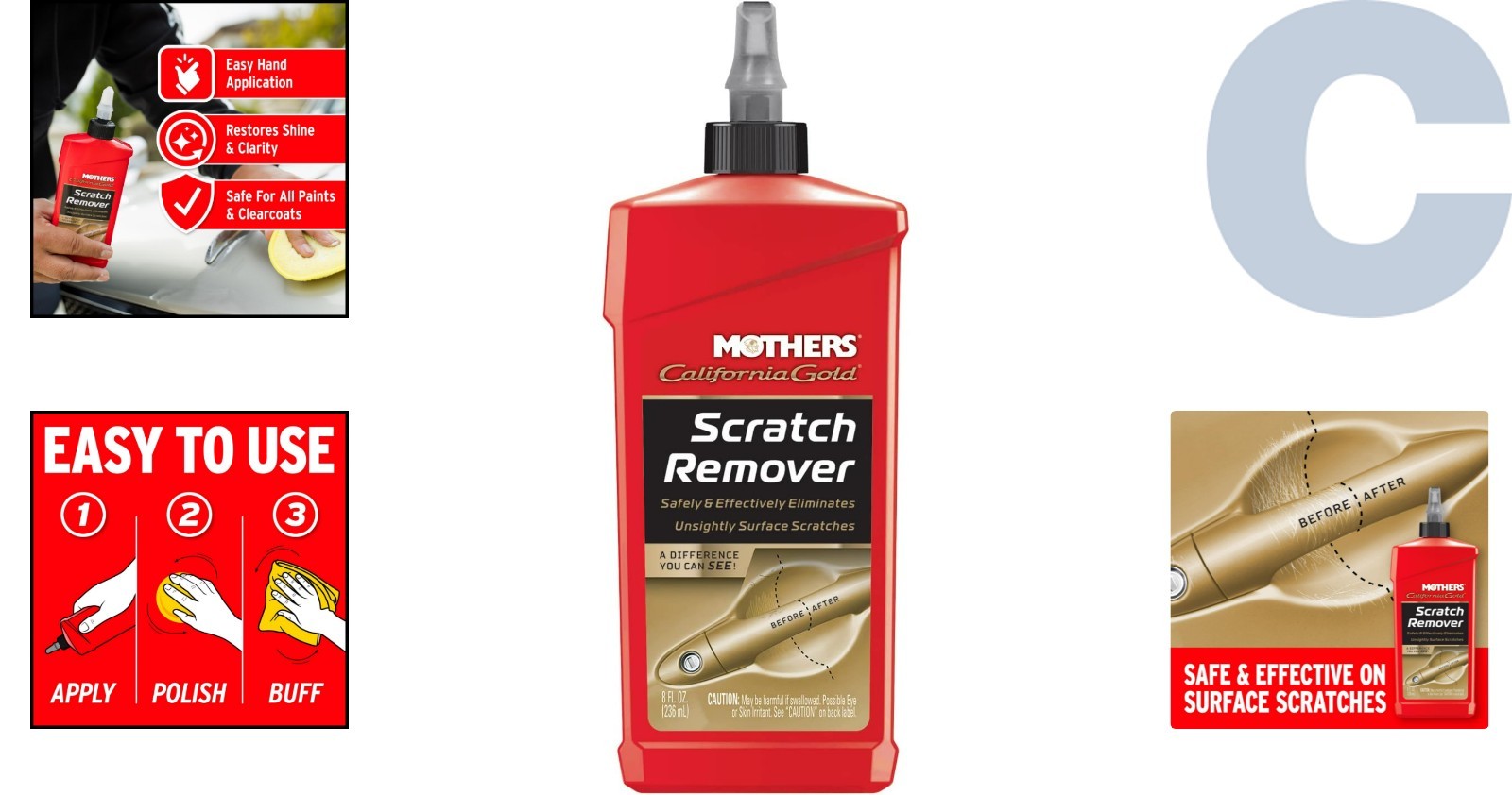California Gold 8 oz Scratch Remover – Safely Eliminates Scratches & Scuffs