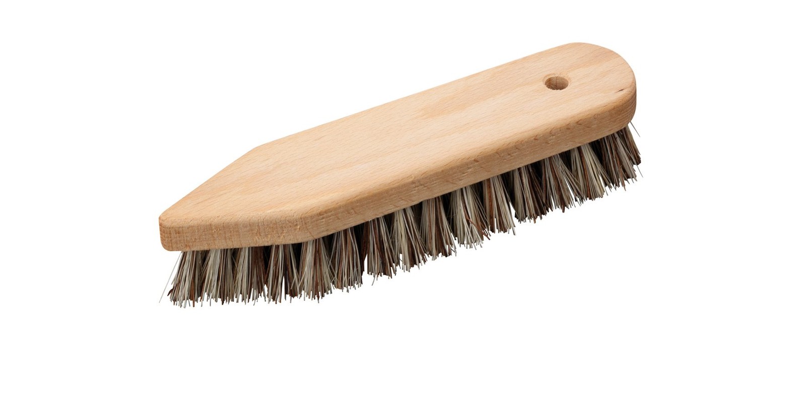 Pointed/Rounded Union Fiber Scrub Brush with Oiled Beechwood Handle, 8-1/4-In…