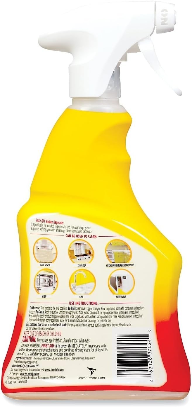 Specialty Kitchen Degreaser Cleaner, Clear, Lemon, 16 Fl Oz