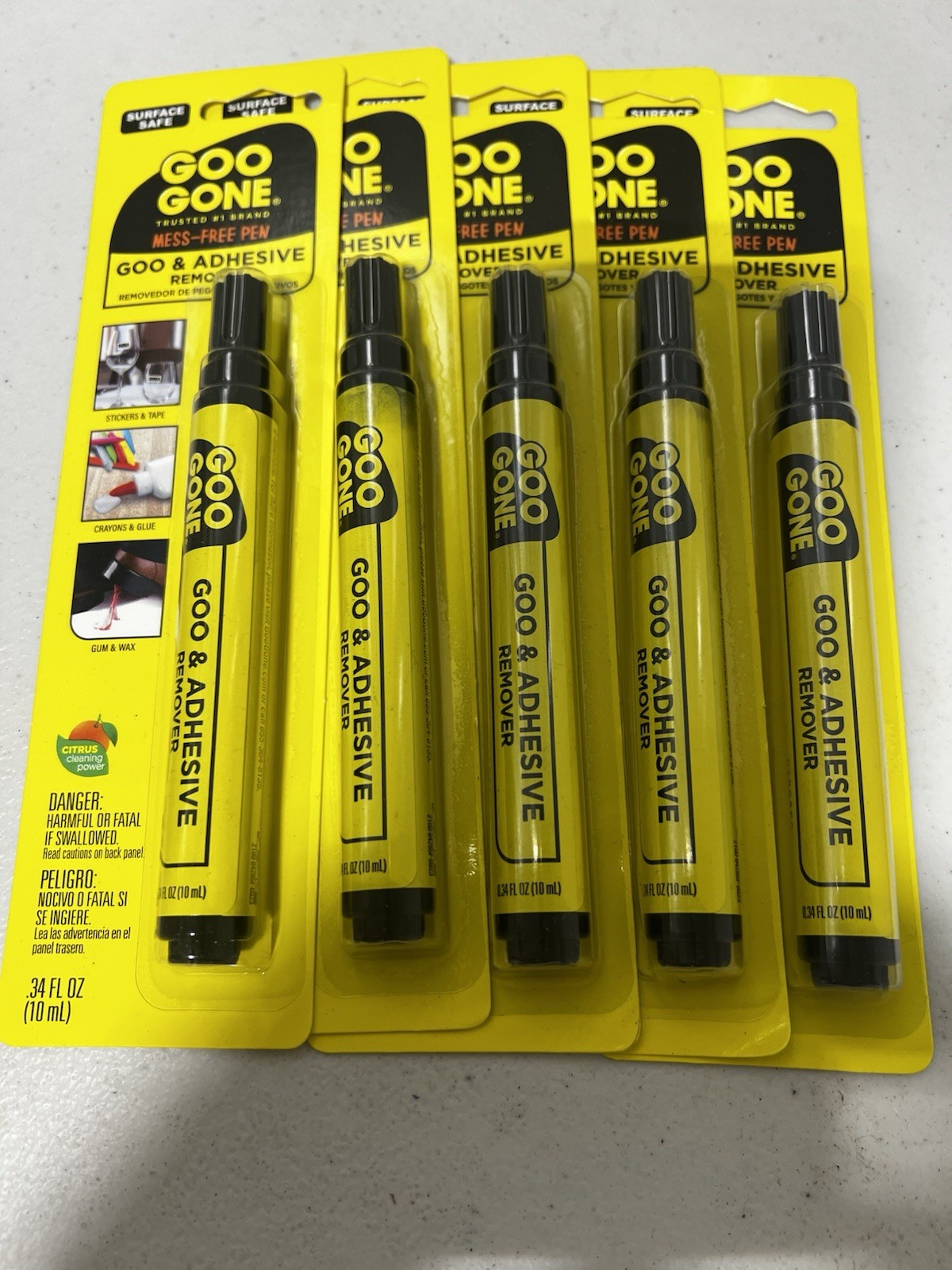 Goo Gone On The Go Pen Adhesive Removes Stickers Price Tags & Scuffs 5 Pack