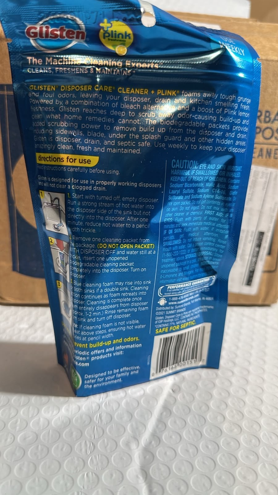 Glisten Garbage Disposal Cleaner and Odor Eliminator 4 pack with Foaming Action