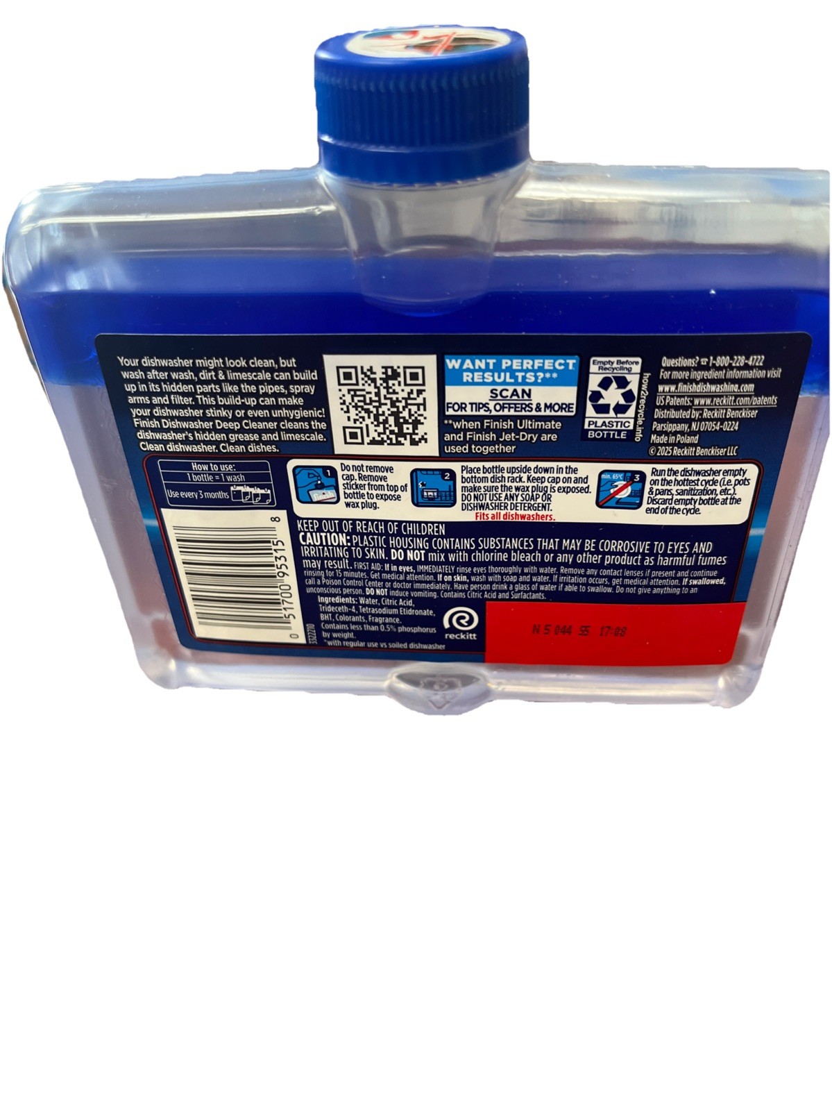 Finish Dual Action Dishwasher Cleaner Fight Grease Limescale Fresh 8.45oz 2pk