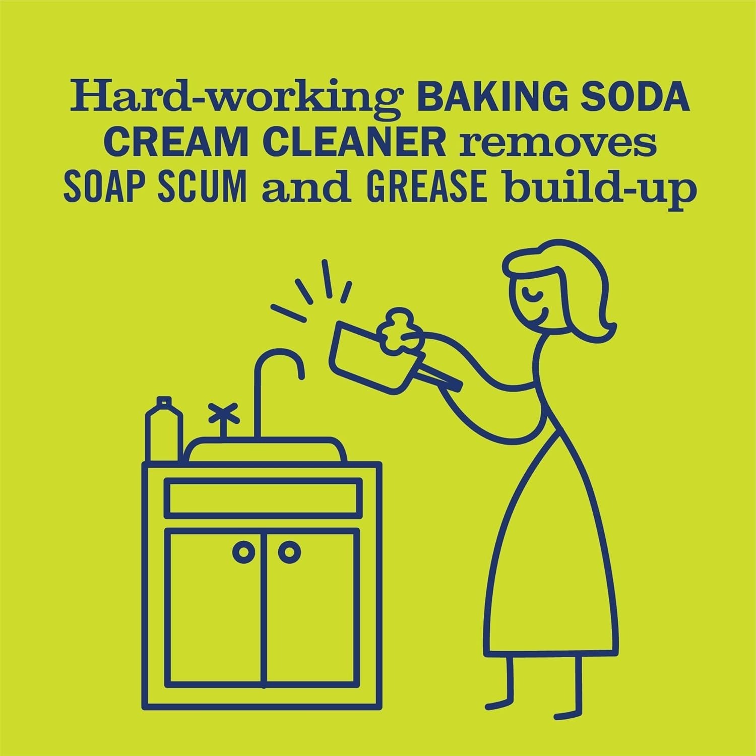 Baking Soda Cream Cleaner, Cuts Grease, Scratch-Free Polish, 16 Fl Oz, Pack of 1