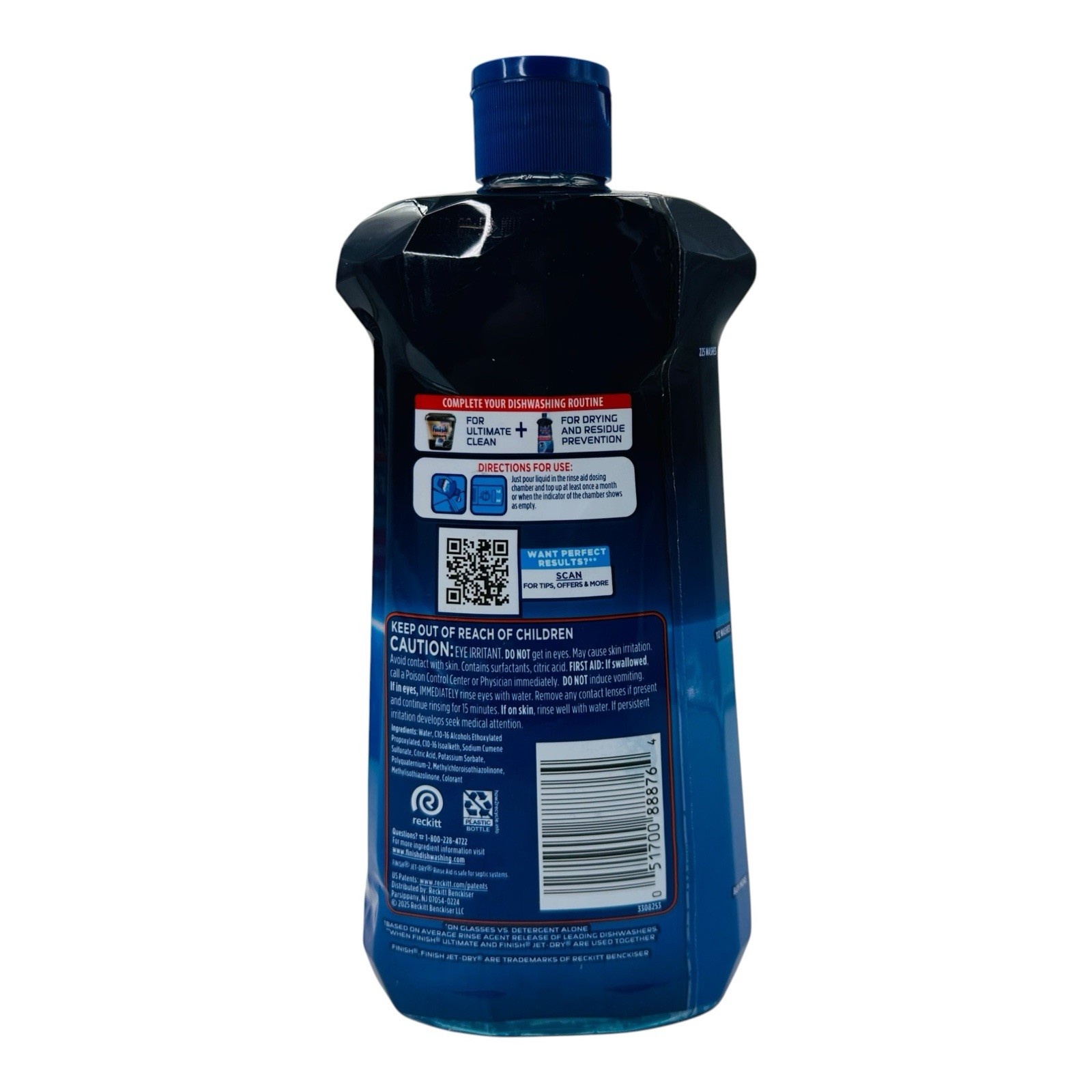 4 Count Finish Jet-Dry Rinse Aid 3 in 1 Prevents Spots, Sines & Protects, Dries