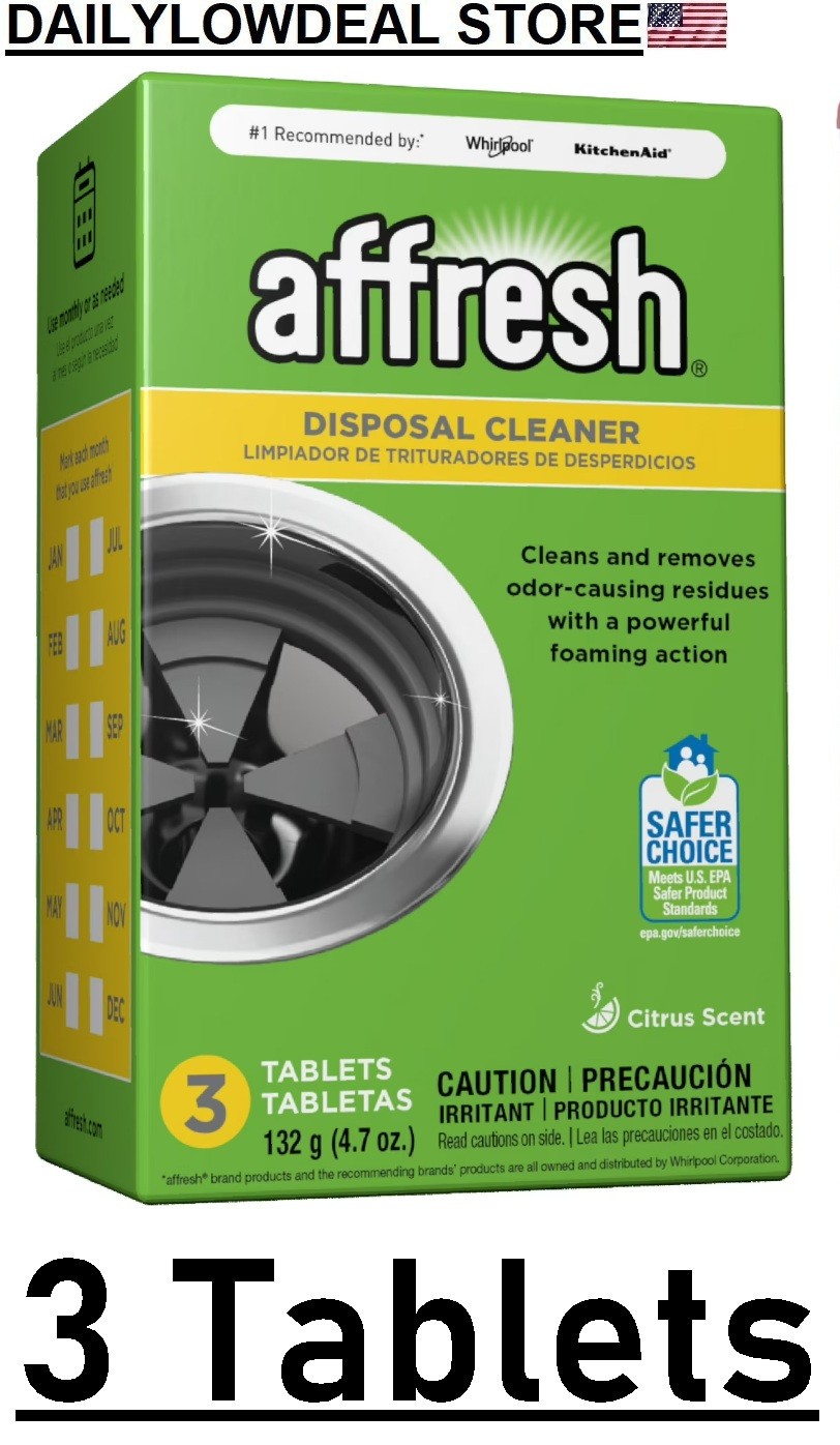 Affresh Garbage Disposal Cleaner, Removes Odor-Causing Residues, 3 Tablets