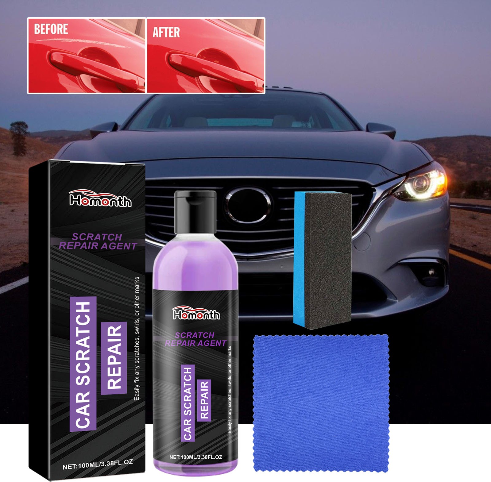 Scratch Repair Kit Multi-Color Car Paint Scratch Remover Polish Restore