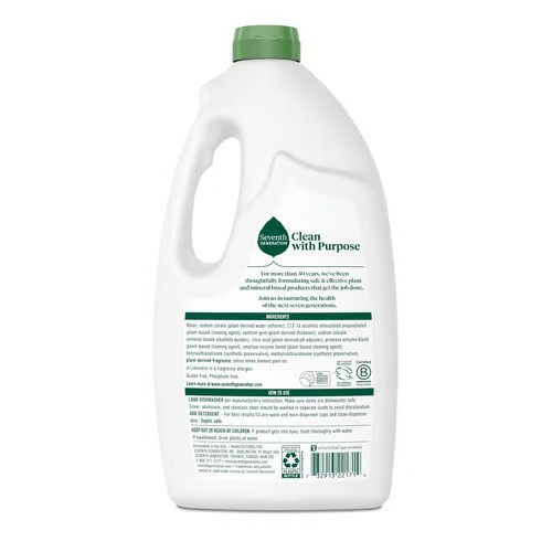 Seventh Generation – Dishwasher Detergent Liquid Gel – Lemon Scent – 42 Oz