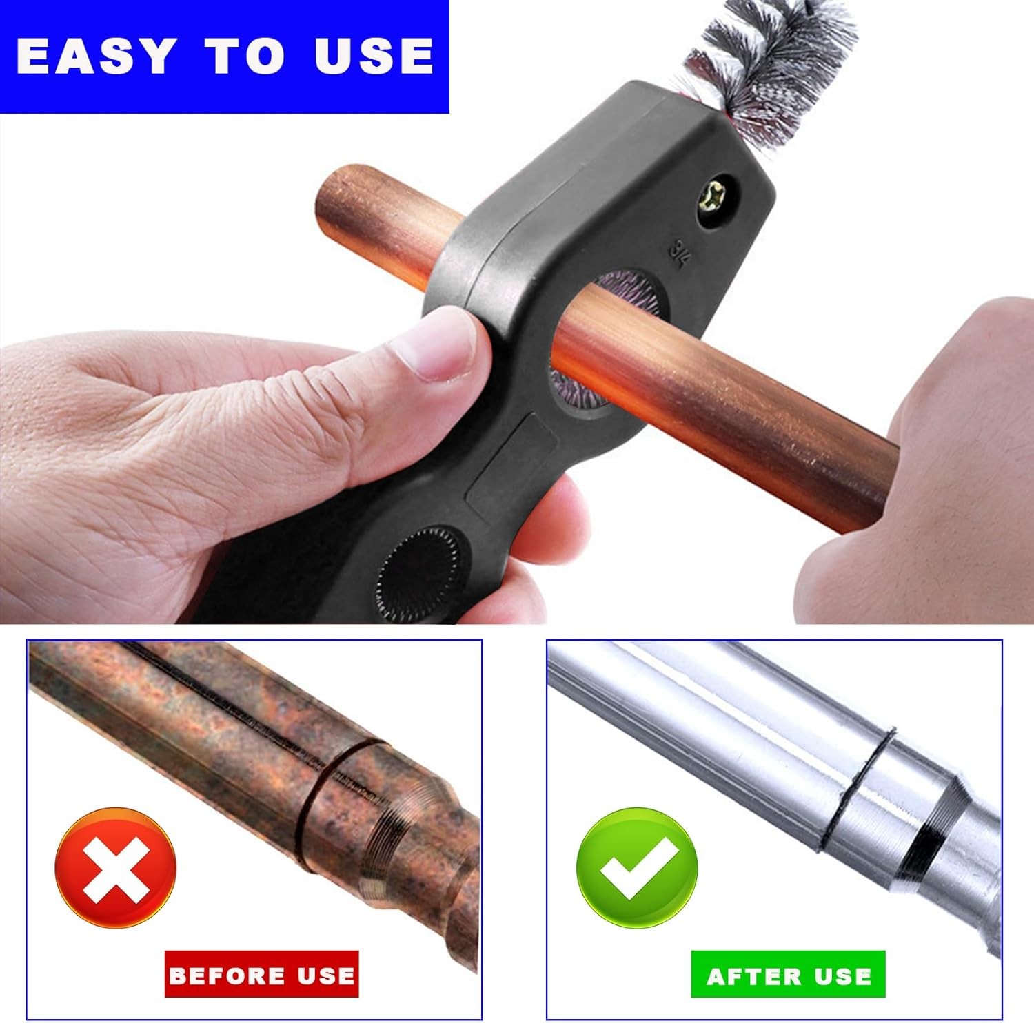 Battery Terminal Cleaning Brush, 4 in 1 Anti-Corrosion Car Ba Color: Black+Red
