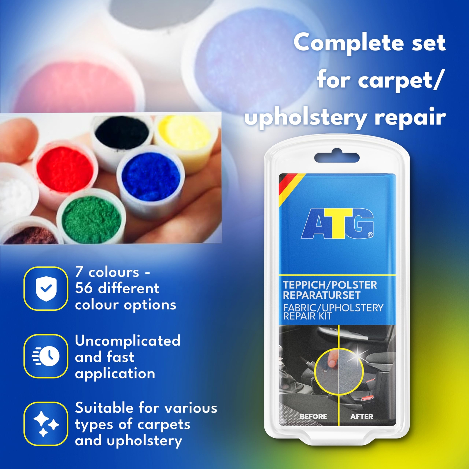 ® Upholstery Repair Kit – Car Seat Repair Kit Fabric – Fabric Repair Kit – Ca…
