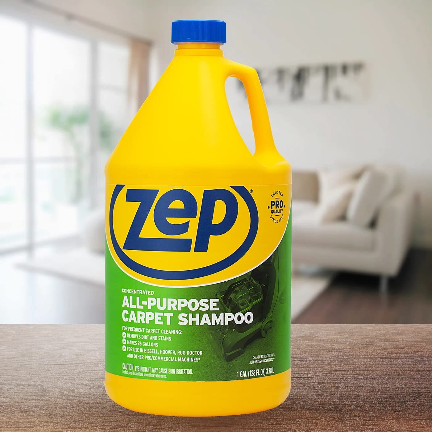 Zep All-Purpose Carpet Shampoo Concentrate 128 Fl Oz (Pack of 1), Blue