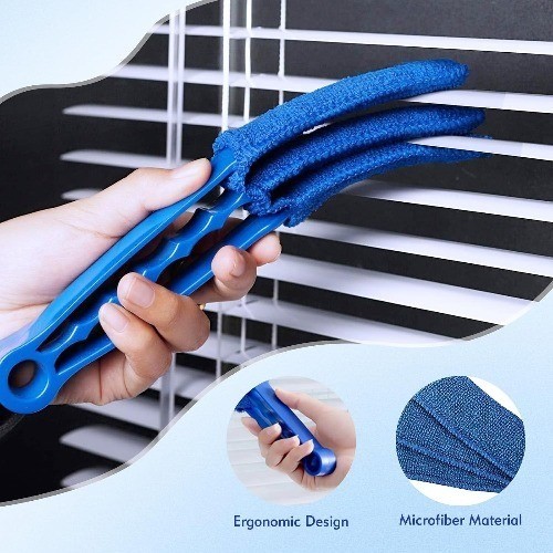 Window Blind Cleaner Duster Brush – 2 Pack with 6 Reusable Microfiber Sleeves fo