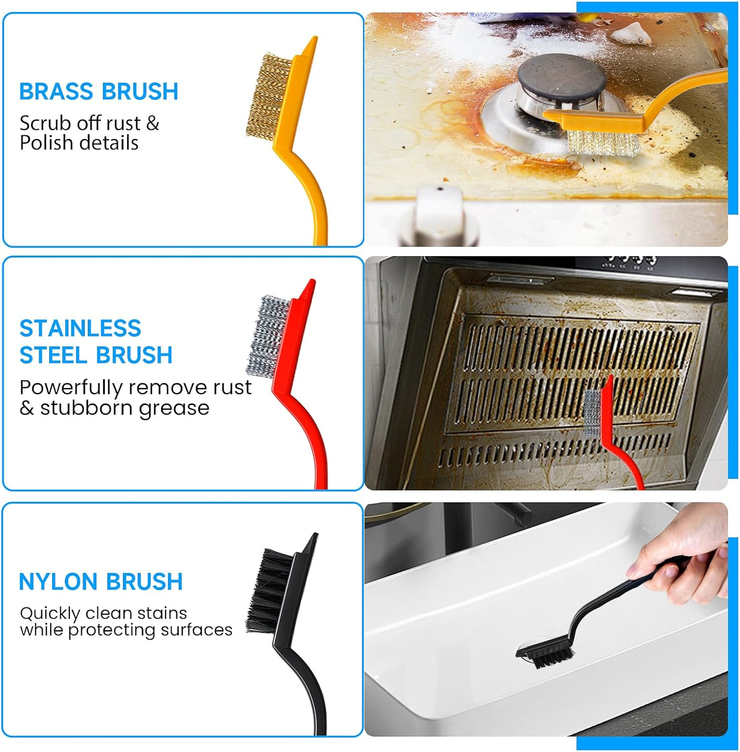 14Pcs Crevice Cleaning Brush Set, V Shape Grout Cleaner Brush for Deep Cleaning