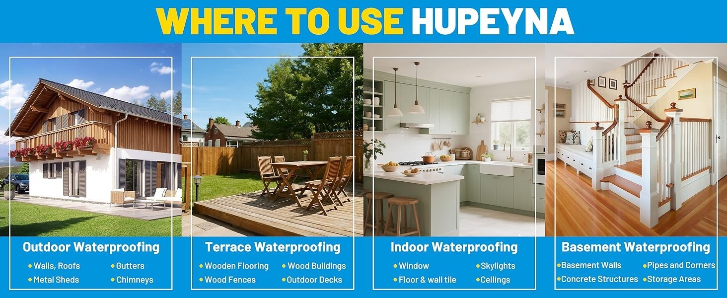 4L Hupeyna Waterproof Sealant, Liquid Transparent Waterproof Coating Repairing