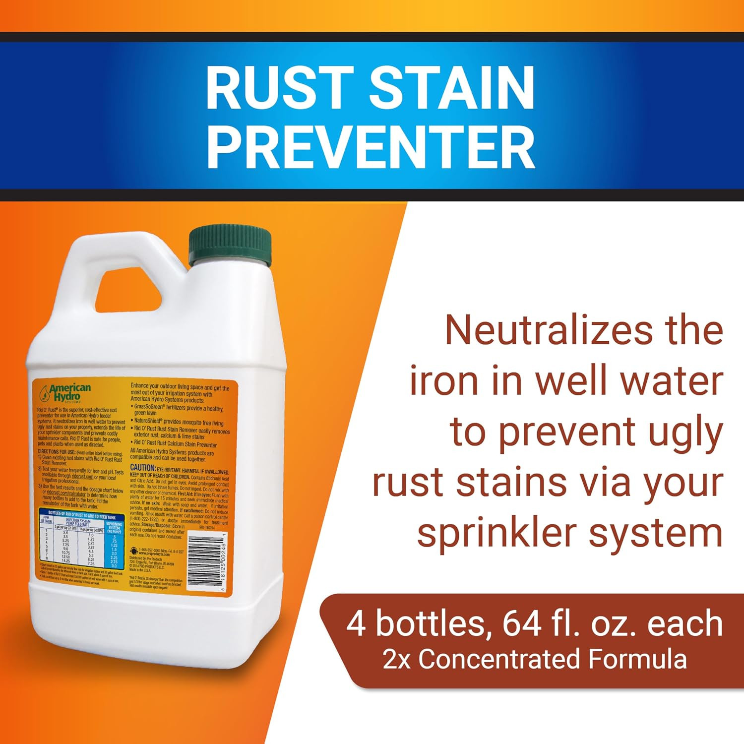 Rid-O-Rust Outdoor Rust Preventer, Concentrated Formula, Prevents Stains Caused
