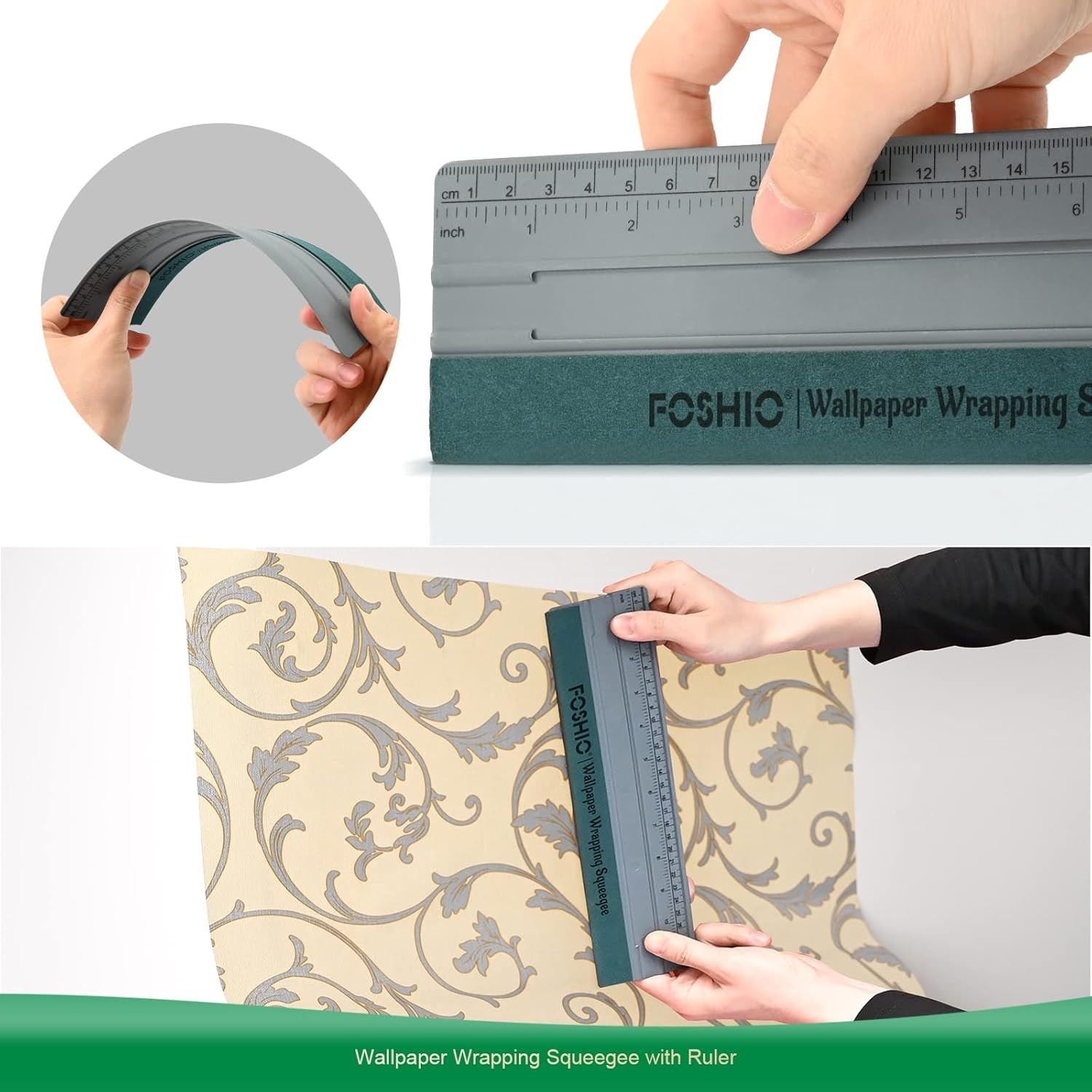 FOSHIO Wallpaper Smoothing Tool Kit, Red Hard Squeegee, 11.5 Inch Wallpaper Wrap