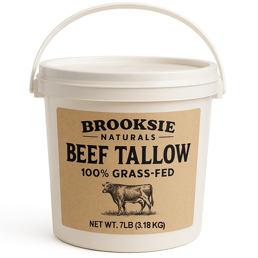 100% Pure & Grass Fed Beef Tallow 7 Lb. Rendered Bulk | No Additives | For Soa