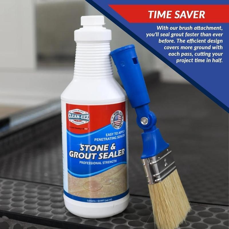 Grout Sealer Brush Combo Heavy Duty Protection Tile Shower Kitchen Bathroom 32oz