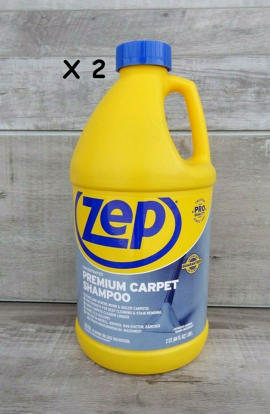 2 x Zep Concentrated Premium Carpet Shampoo Stain Removal Deep Cleaning ~2 Qt/ea