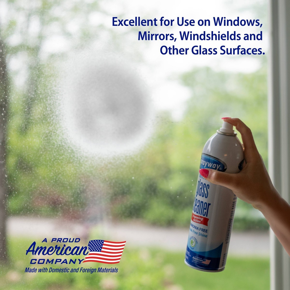 Glass Cleaner Ammonia Free Aerosol-19oz:Fresh Scent,Windows&Mirrors, Streak-Free