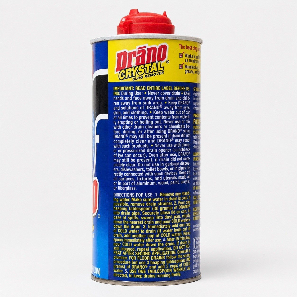 Vintage 1998 Drano Professional Strength Kitchen Crystals Clog Remover New!!!!!