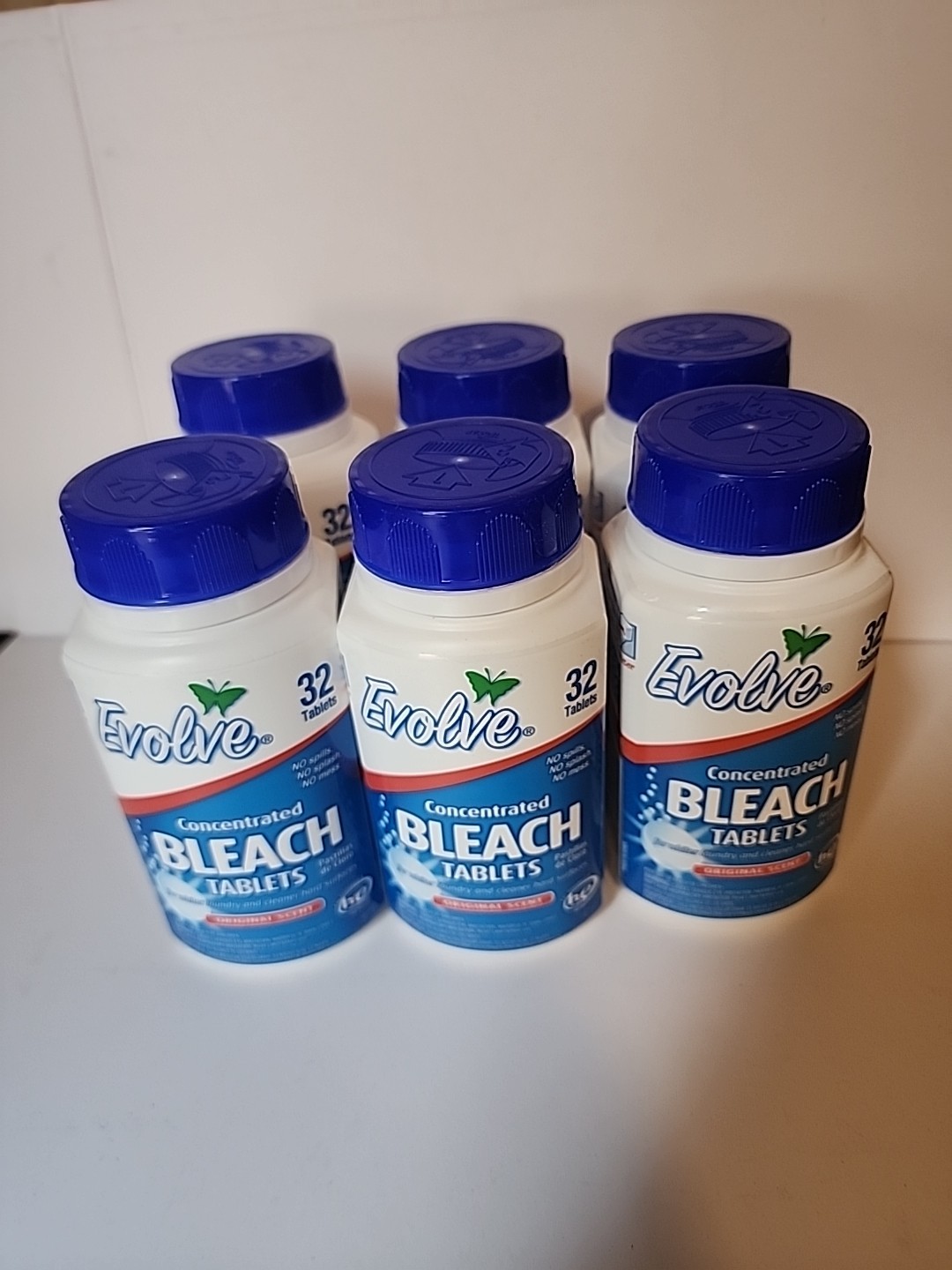 6× Bleach Tablets 32 Count Eco-Friendly No Spill Easy Storage Activates inWater