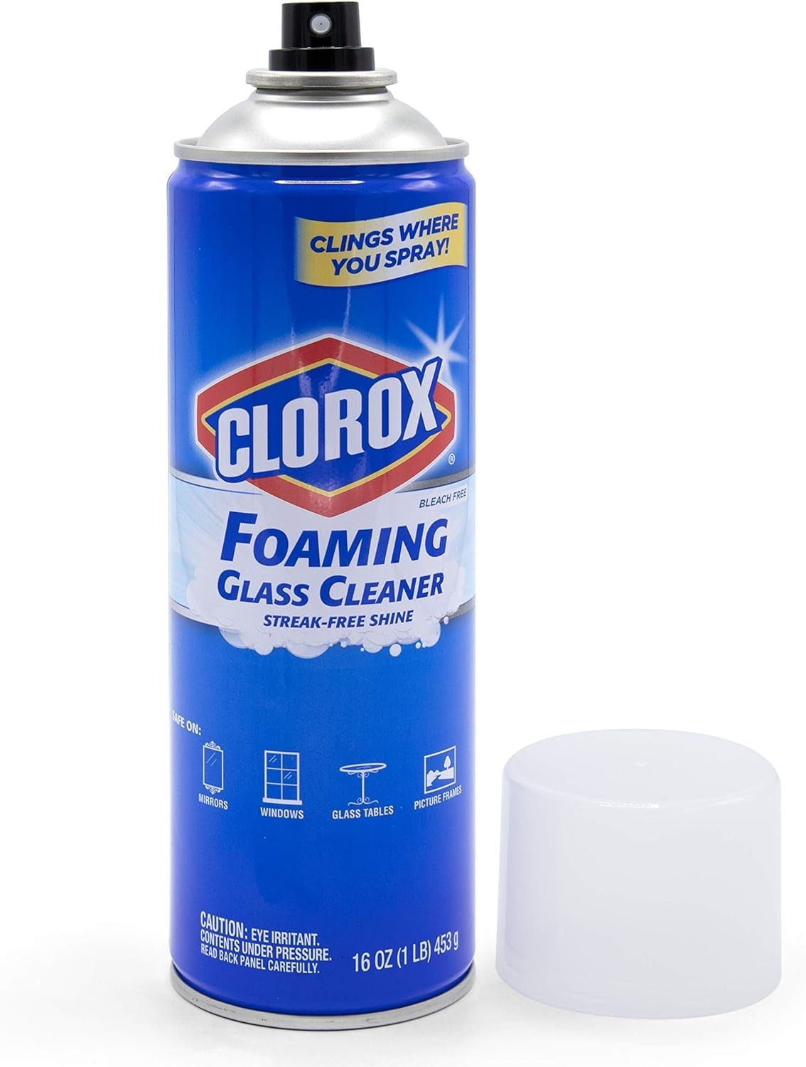 Clorox Foaming Streak Free Glass Cleaner 16oz Pack of 2 Bleach Free Formula