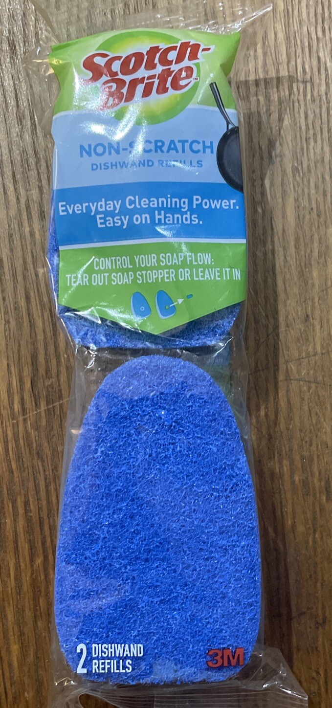 Multi Purpose Kitchen Non Scratch Dish Wand Refills by Scotch Brite Blue 2 Pack