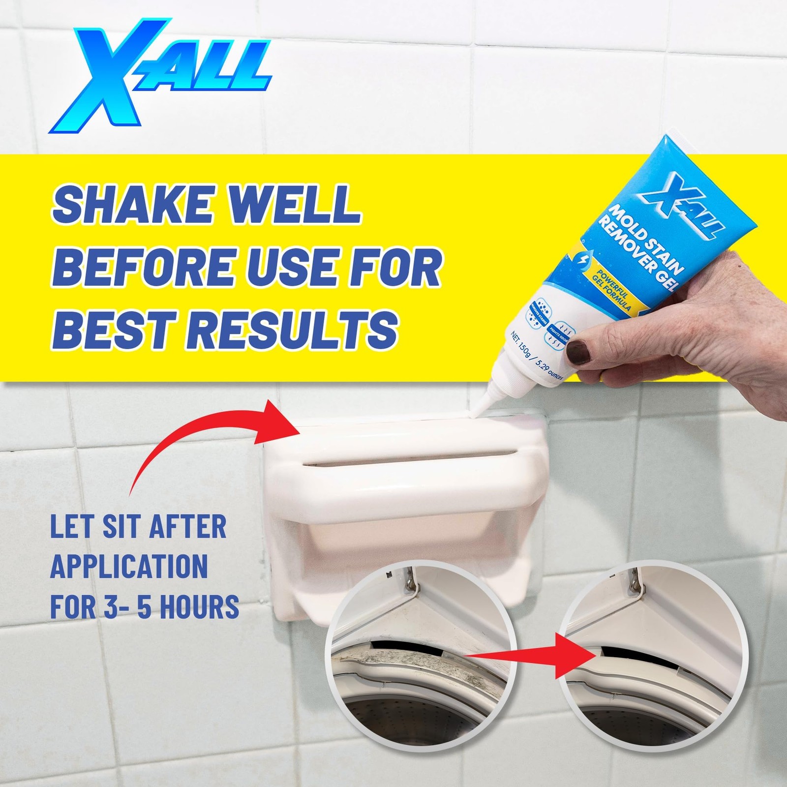 Mold Stain Remover – Heavy Duty Cleaner for Bathroom Grout, Tile, Shower & Wa…