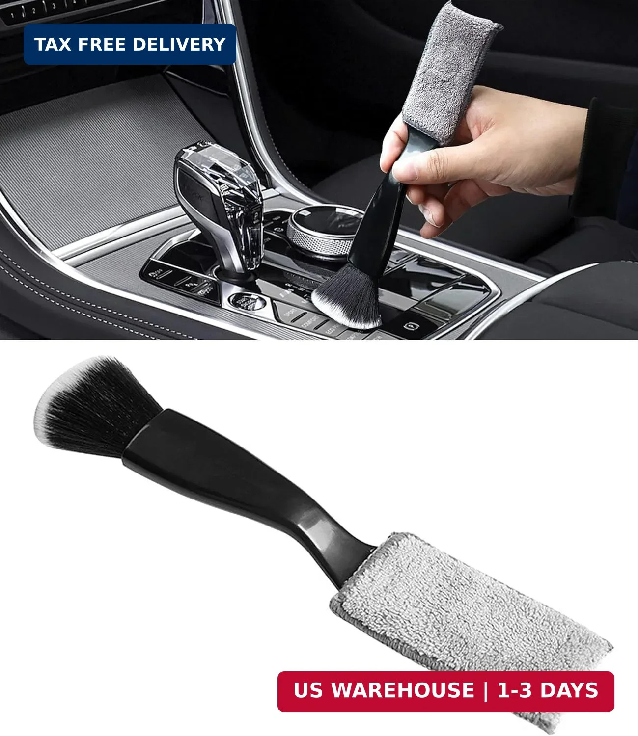 Universal 2 in 1 Duster for Car Clean,Car Bursh Tool,Double Head Brush,Auto Inte