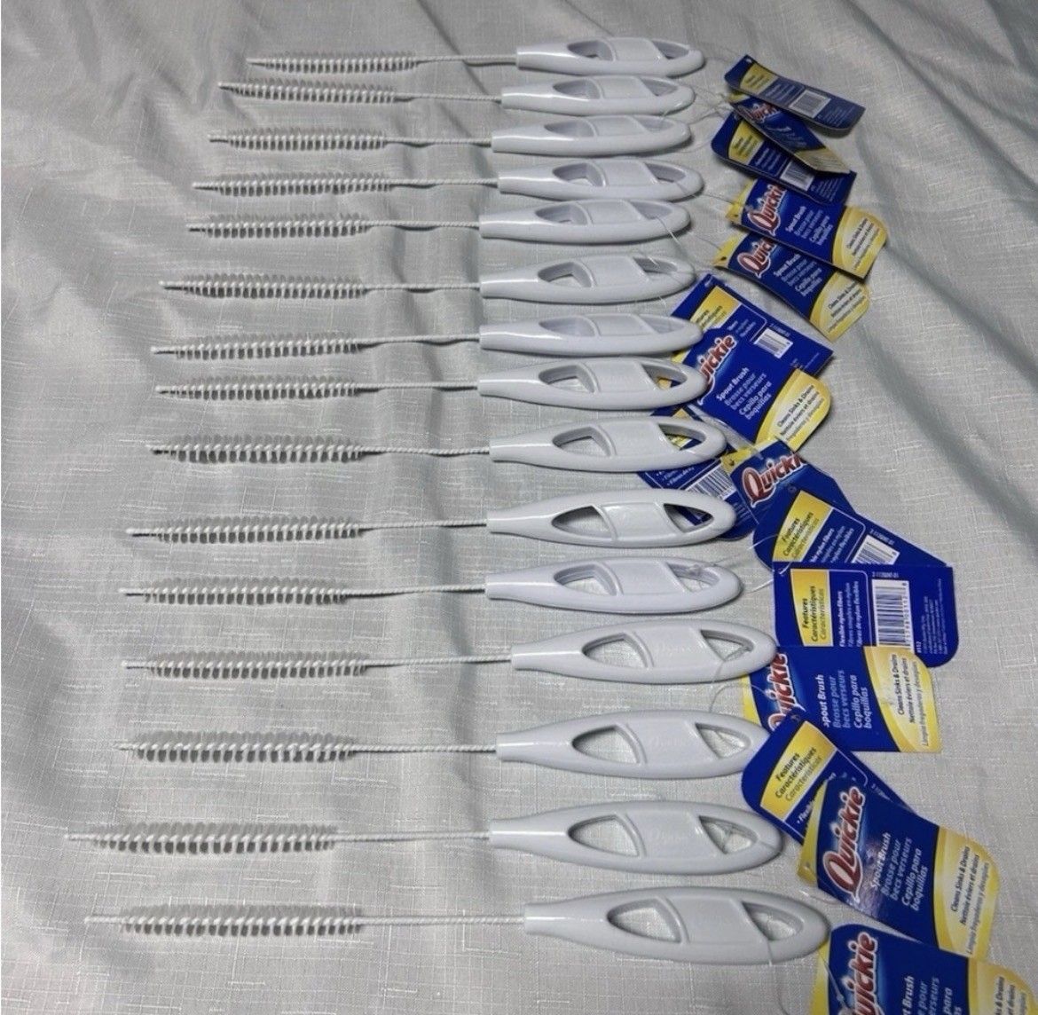 15 Count – Flexible Nylon Fibers QUICKIE Spout Brushes, Cleans Sinks & Drains