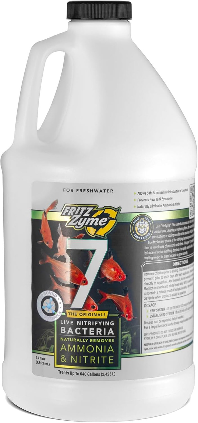 Fritzzyme 7 Live Nitrifying Bacteria Naturally Removes Amonia & Nitrite for Fres
