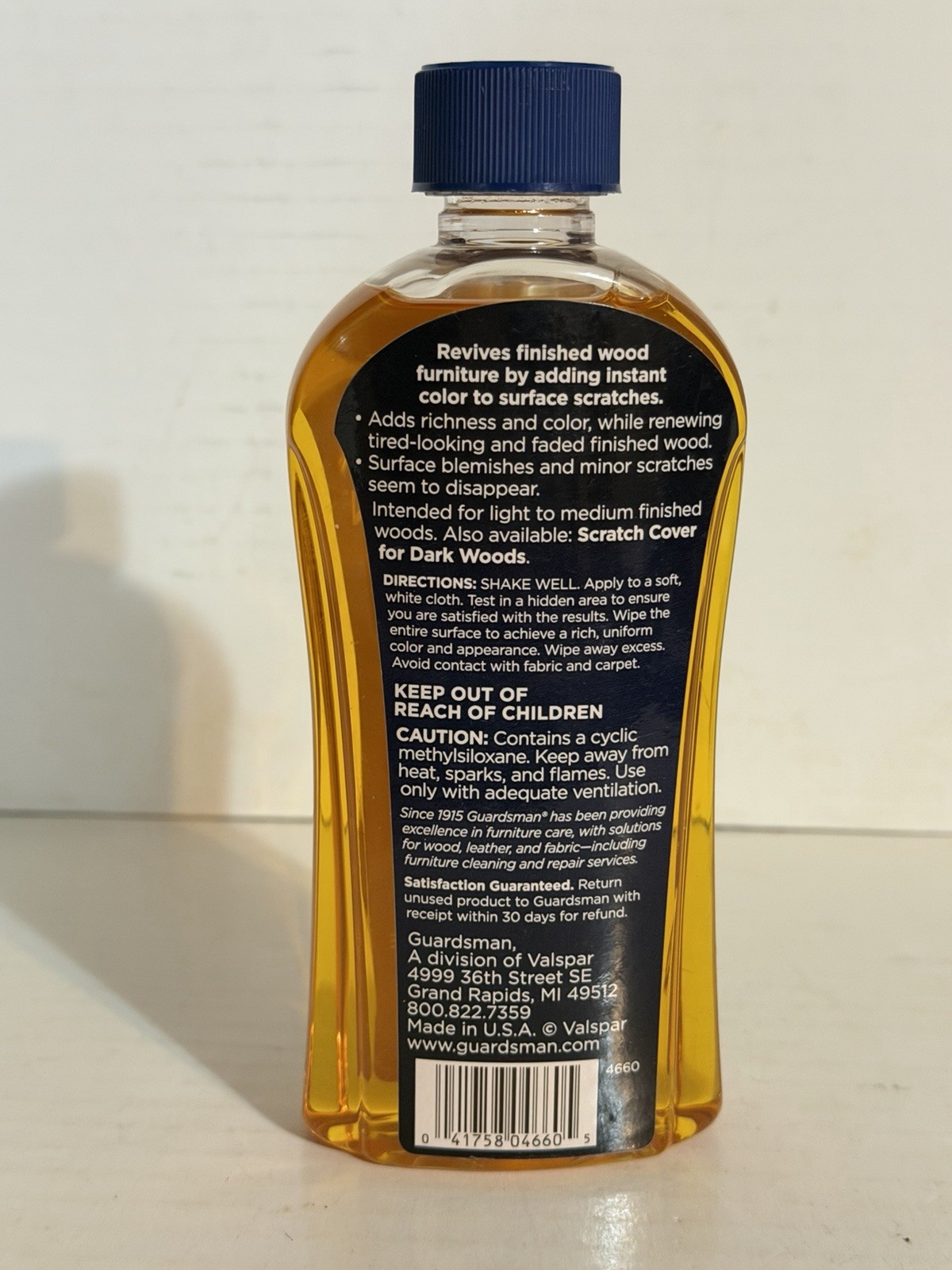 NOS Guardsman Scratch Cover for Light Woods 8oz Bottle Wood Polish DISCONTINUED