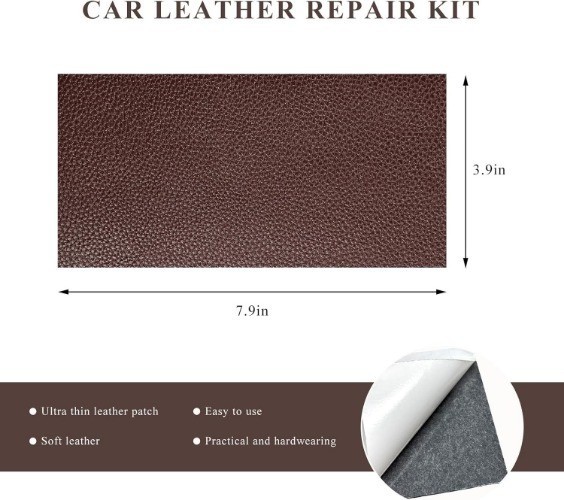 2 PCS Repair Patch Tape, 4 x 8 Inch Waterproof PU Repair Tap Color: Dark Brown