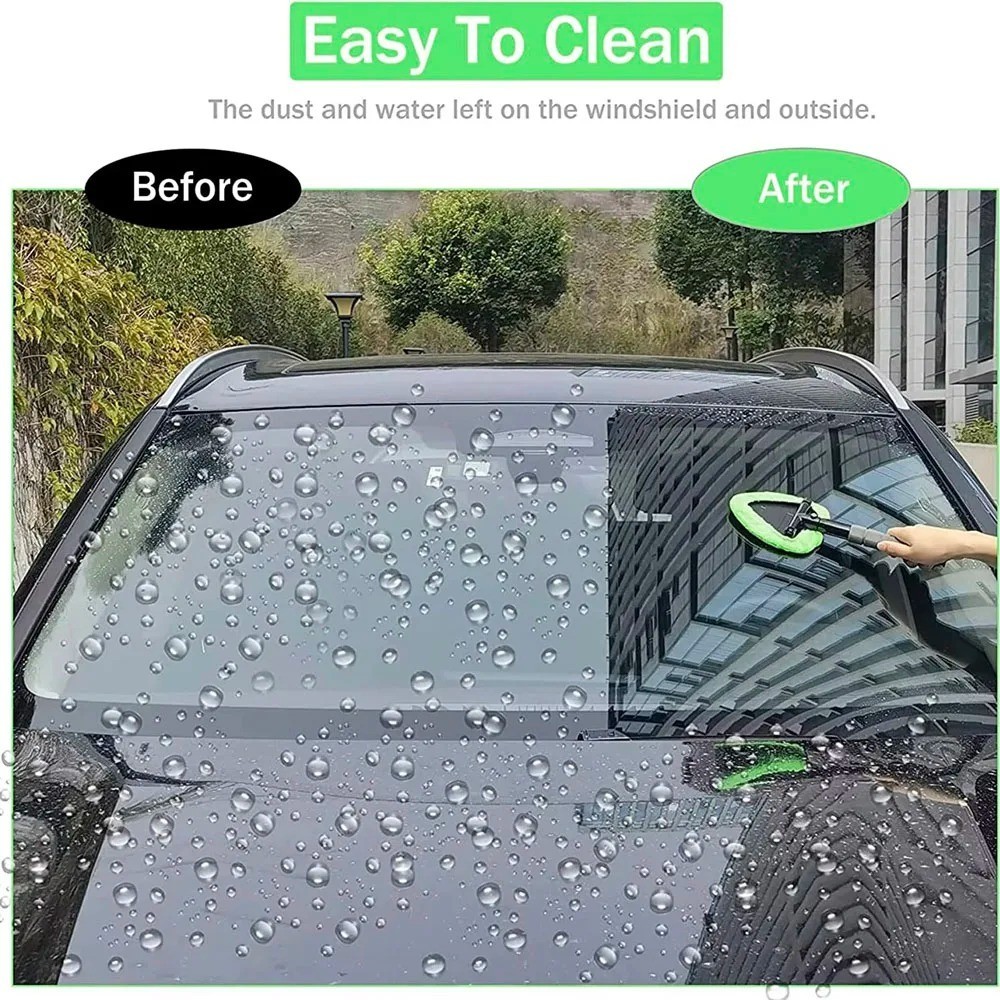 Extendable Windshield Cleaner Tool Car Window Glass Wiper Brush Cleaning Kit ✅