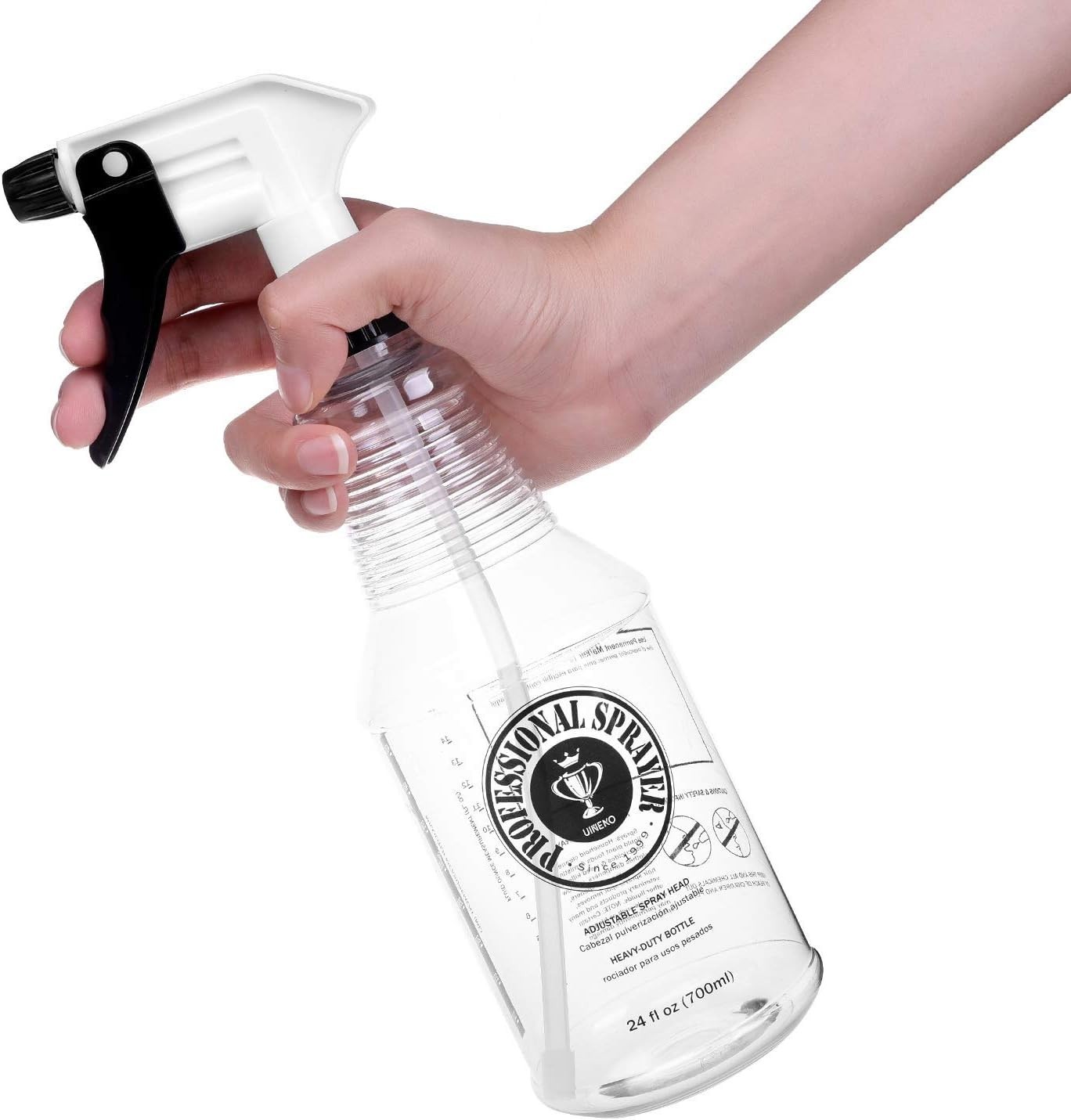 Plastic Spray Bottle 24oz 3 Pack for Cleaning Solutions, Car Detailing Care, …