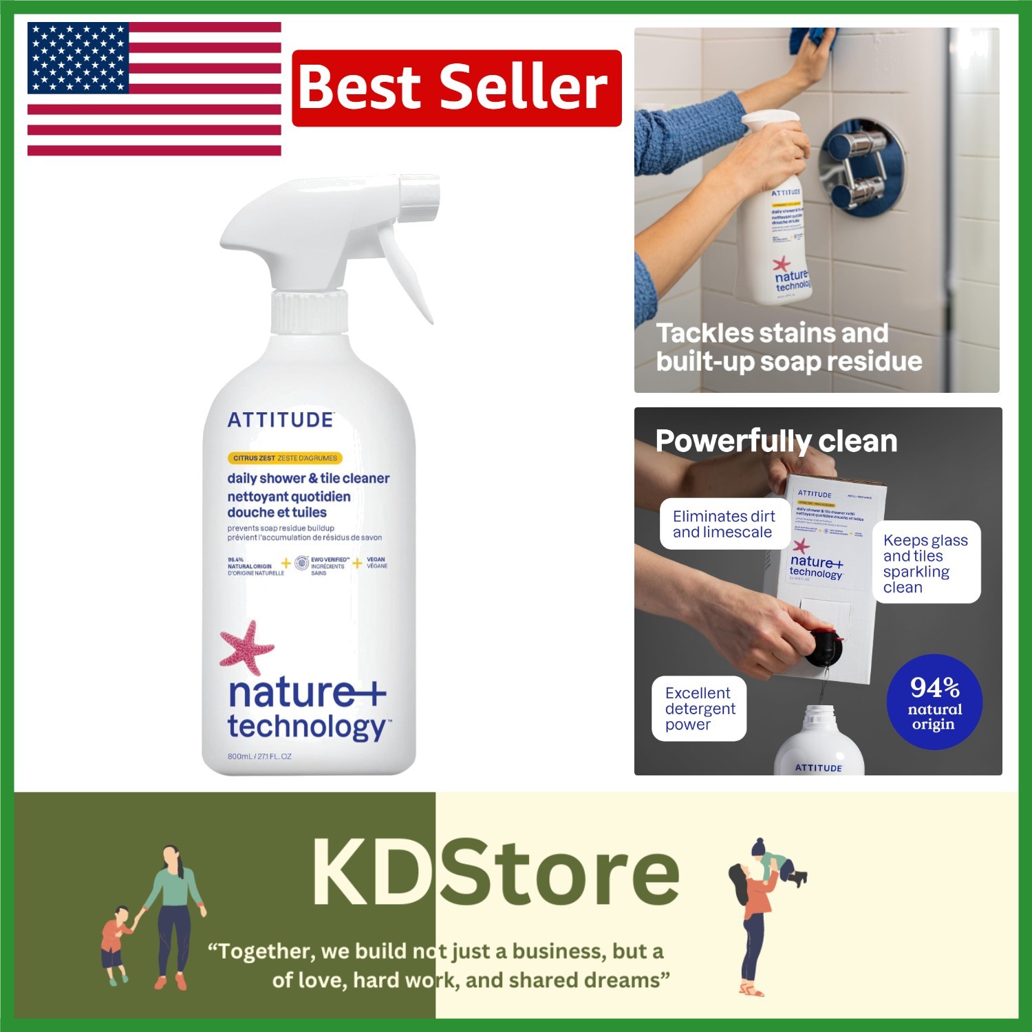Eco-Friendly Citrus Shower & Tile Cleaner