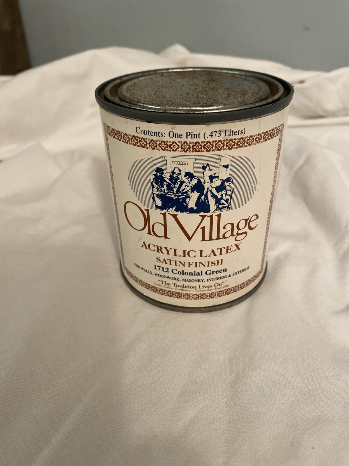 Olde Village Acrylic Latex Paints Satin Finish 1712 Colonial Green Pint