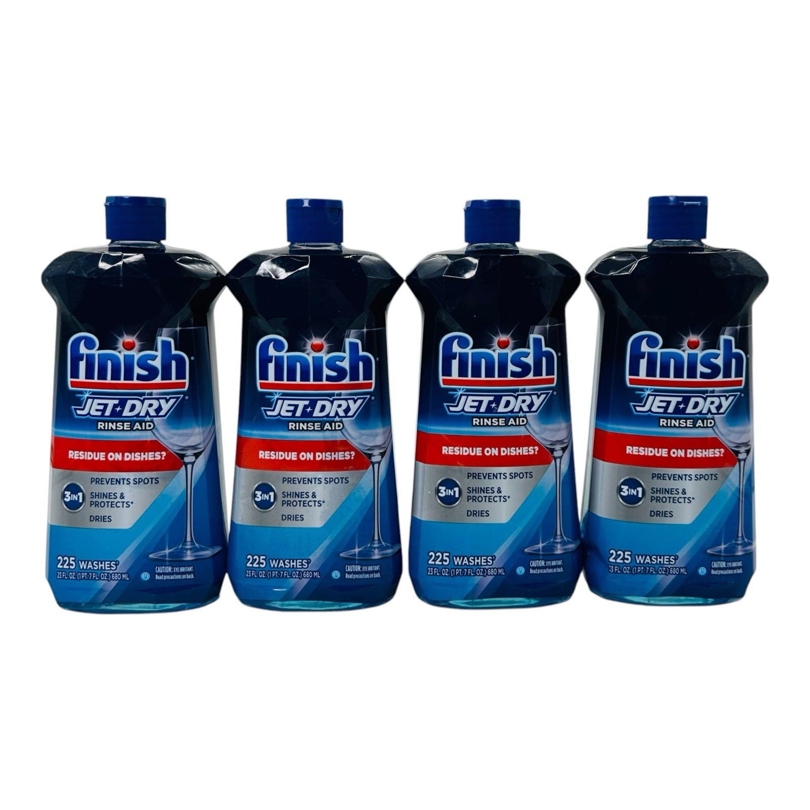 4 Count Finish Jet-Dry Rinse Aid 3 in 1 Prevents Spots, Sines & Protects, Dries